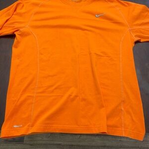 Nike Men's Orange Sports Shirt